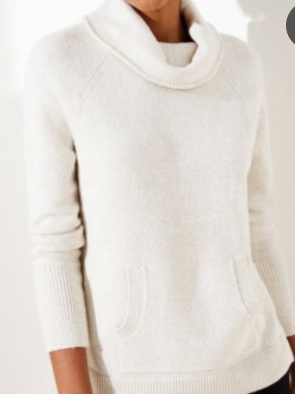 LOFT Outmeal Cowlneck Pocket Sweater
